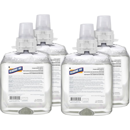 Genuine Joe Soap Dispenser Refill, 1250 ml, Green Seal, Unscented, PK 4 GJO02890CT